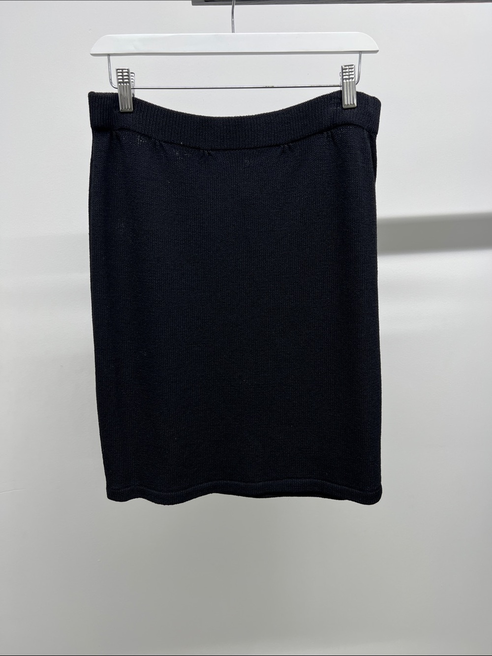 St. John Black Knit Pencil Skirt